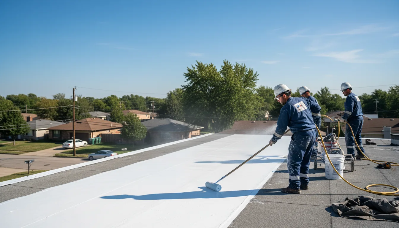 Commercial roof coating in Congerville, IL near me